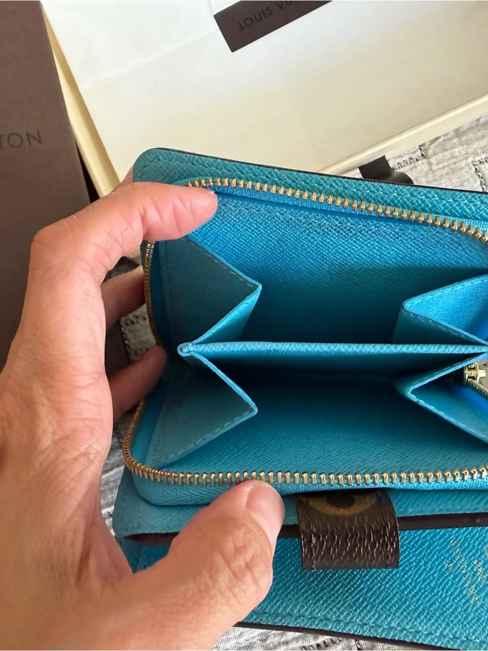 Limited Edition Louis Vuitton Bellboy Wallet with Blue and Cream Stripe